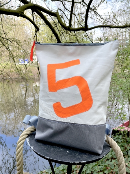 Segeltuchrucksack mit oranger 5